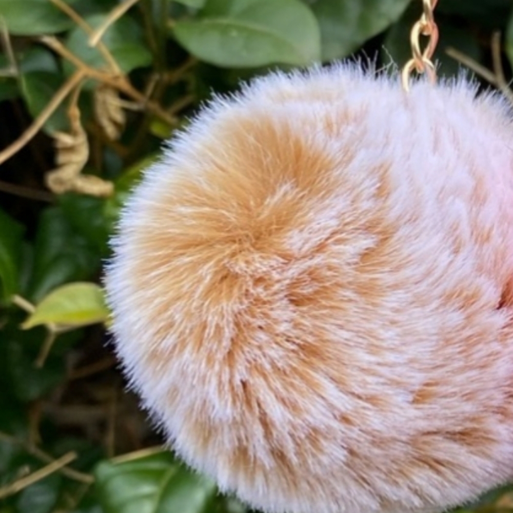 Trending Puff Ball Keychain ring in Bright Pink listing (1) one keychain NEW NWT - Picture 4 of 7